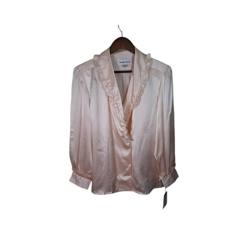 NWT Bonnie & Norma Vintage Silk Bed Jacket Blush Pink Long Sleeve Size 8 NEW
